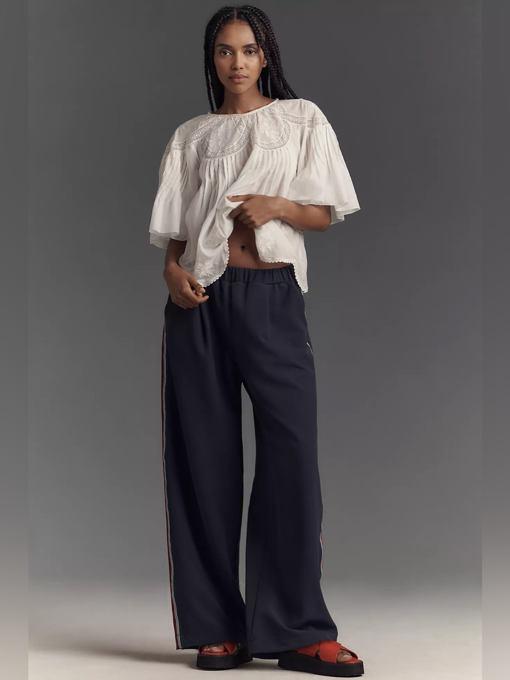 Maeve Anthropologie Pull-On Track Pants Wide-Leg Track Pants